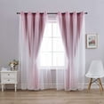 thumbnail image 2 of 2 Panel Star Curtains Hollow Out Blackout Curtains for Kids Room 52in Double Layer Star Cut Out Window Decor, 2 of 14
