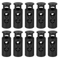 thumbnail image 1 of Unique Bargains 30Pack 4mm Cord Lock Plastic Double Hole Spring Toggle Stoppers, Black, 1 of 5