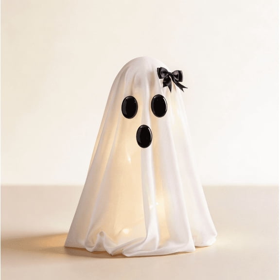 Halloween Light Up Ghost Decorations, Soft White Fabric Ghost Figurine, Spooky Accent for Home Party Window Display