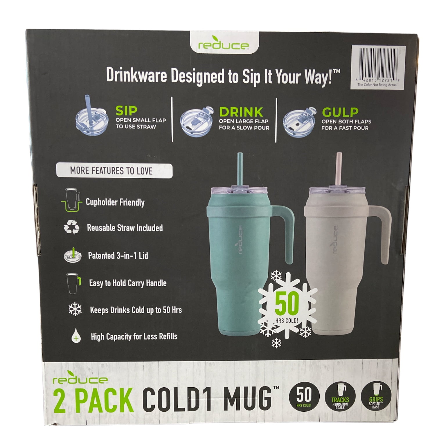 REDUCE 50 oz Mug Tumbler with Handle & Straw - Stainless Steel with  Sip-It-Your-Way Lid - Keeps Wate…See more REDUCE 50 oz Mug Tumbler with  Handle 