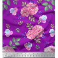 thumbnail image 1 of Soimoi Polyester Crepe Fabric Berries,Leaves & Pink Flower Fabric Prints by Yard 42 Inch Wide, 1 of 1
