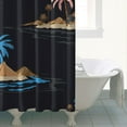 thumbnail image 5 of Coastal Paradise Tropical Sunset Palm Tree Shower Curtain, Waterproof Polyester, Machine Washable, Hooks Included, Hawaiian Island Classic Boho Bathroom Accessory, 5 of 5