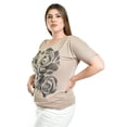 thumbnail image 2 of Blusa casual con detalle en hombro Roman Fashion /Tallas Extras, 8047 (Cafe) cafe 38, 2 of 5