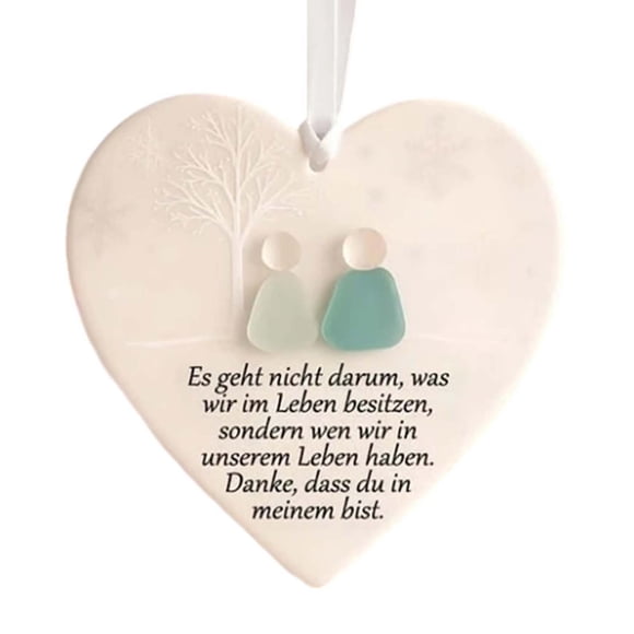 Heart Shaped Sea Glass Hanging Ornament Coastal Beach Theme For Home Garden Wall Window Display 1pc Easter Decorations Lot Stained Glass Rose Decorative Garland for Windows Battery Garland with Rose