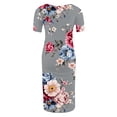 thumbnail image 6 of Taqqpue Women's Maternity Dress Short Sleeve Crew Neck Bodycon Wedding Guest Pregnancy Dresses Printed Fitted Stretch Maternity Clothes Summer Boho Baby Shower Photoshoot, 6 of 6