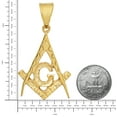 thumbnail image 4 of 14k Gold Heavy Plated Large Masonic Freemasonry Pendant + 30" 4mm Curb Chain Necklace Set, 4 of 7