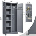 thumbnail image 3 of Lockable Storage Cabinet,Utility Closet with Doors and Shelves,Steel Cabinet with Adjustable Shelves for Home,Garage,Gray, 3 of 8