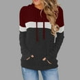 thumbnail image 2 of Ashirexll Womens Hoodies, Oversized Hoodies for Women, Fall Ladies' Fashion Matching Color Hooded Sweatshirts Pocket Long Sleeve Top, 2 of 5
