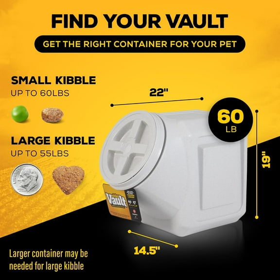 Vittles Vault Stackable Dog Food Storage Container with Sealing Lid, Up to 60 lbs Dry Pet Food Storage Container, USA-Made - [14.5" L x 19" H]