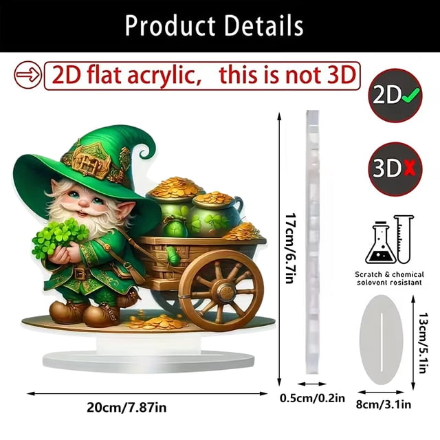 Cheapark St Patricks Day Green Four Leaf Shamrock Acrylic Flatware Piece Utensil Set for Irish Party