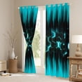 thumbnail image 3 of Erosebridal Honeycomb Curtains Blackout Neon Teal Black Geometric Curtains & Drapes Bedroom,Geometry Beehive Window Curtains,Gradient Stripes Window Treatments, 3 of 6