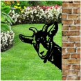 thumbnail image 4 of Escultura colgante de animal de granja para exteriores de hierro forjado de metal de cabra, silueta de hierro fundido oxidado para decoración de interiores y jardines, 4 of 5