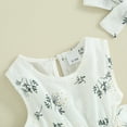 thumbnail image 6 of Bagilaanoe Newborn Baby Girl Summer Rompers Dress Floral Print Sleeveless Bodysuits + Headband 3M 6M 12M 18M 24M Infant Patchwork A-line Dresses, 6 of 8
