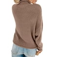thumbnail image 2 of Maskion Women's 2023 Turtleneck Batwing Sleeve Loose Oversized Chunky Knitted Pullover Sweater Jumper Tops,XL Khaki, 2 of 4