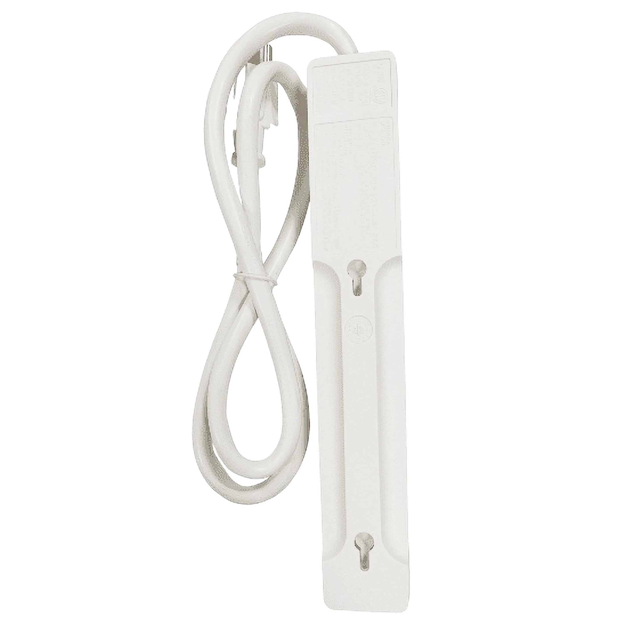 Hyper Tough 6-Outlet Indoor Power Strip, 2.5 ft Extension Cord, ETL Certified, White