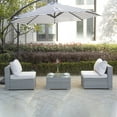 thumbnail image 6 of 3-Piece Outdoor Patio Armless Sofa Conversation Bistro Set with Coffee Table, Gray/Ivory, 6 of 11