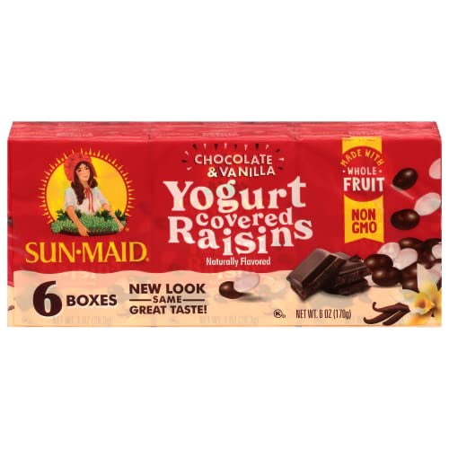 SunMaid Yogurt Covered Raisin Snacks Dark Chocolate & Vanilla 1