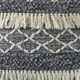 thumbnail image 2 of LR Home Ox Bay Hand-Woven Blue/White Stripe All-Natural Wool Pillow Cover, 2 of 7