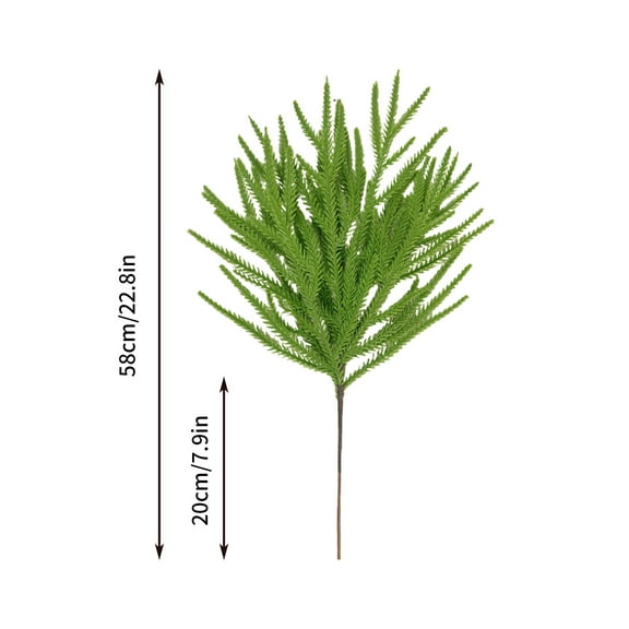 TOPRenddon Artificial Pine Branches, Plastic Pines Sprigs Christmas Stems Picks, Greenery Faux Cedar Needles Branch for DIY Garland Wreath Home Garden Centerpieces Decorations