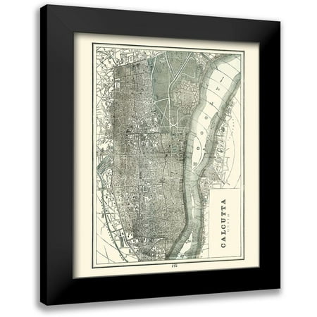 Rathbun 12x14 Black Modern Framed Museum Art Print Titled - Asia Calcutta India - Rathbun 1893