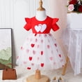 thumbnail image 3 of Toddler Girl Tulle Dress Summer Sleeveless Baby Girl Fashion Casual Dresses Smocked Summer Flower Girl Dresses Girl Valentine's Day Outfit for Kids Girls 4T, 3 of 7