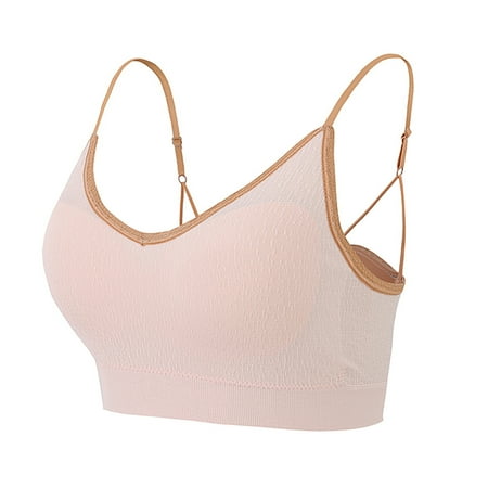 

Bras for Women Comfort Seamless Bra Women s Ruched Sports Bras Padded Workout Tops Medium Support Crop Tops Pink One Size
