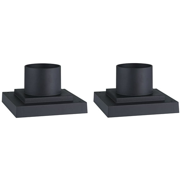 John Timberland 5 3/4" Wide x 3 1/2" High Modern Post Light Mount Adapter Porch House Exterior Set of 2 Weatherproof Black Metal