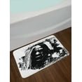 thumbnail image 2 of Zombie Bath Mat, Artistic Horror Sketch of a Crazy Man in Pain Screaming Portrait Evil Style Display, Non-Slip Plush Mat Bathroom Kitchen Laundry Room Decor, 29.5 X 17.5 Inches, Black White, Ambesonne, 2 of 2