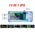 thumbnail image 4 of TFixol Multifunctional USB Voltage Current Power Meter with IPS LCD Display, Real-Time Monitoring for Voltage, Current, and Power, Transparent Blue ABS Case, Compact Design for Easy Use, 4 of 6