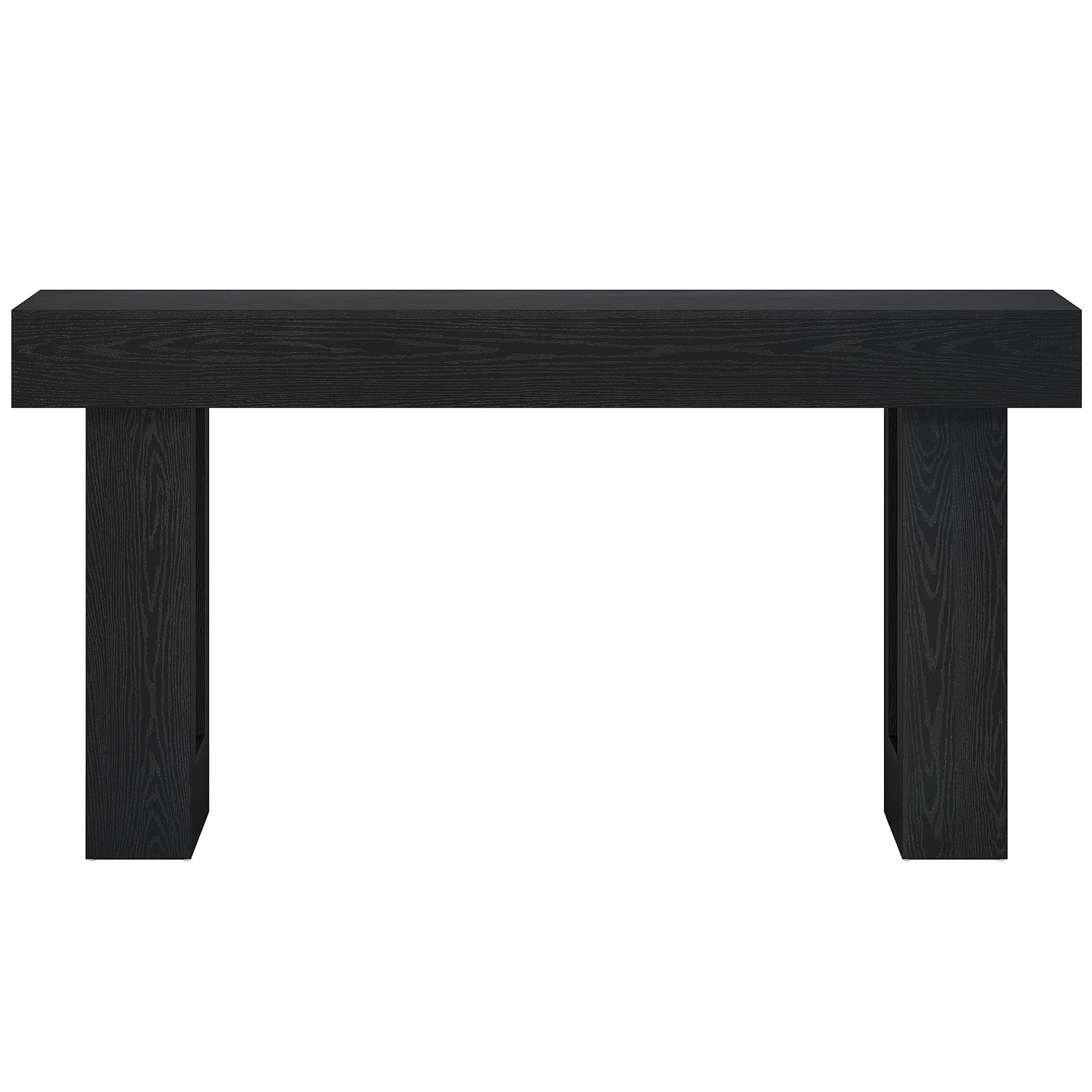 Fnova 63" Long Console Table, 2-Tier Wooden Narrow Rectangular Sofa Table Behind Couch, Farmhouse Entryway Table for Entrance, Hallway, Living Room
