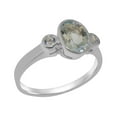 thumbnail image 1 of LBG British Made 14k White GoldWomens Ring Natural Aquamarine Anniversary Ring - 33 size options - Size 7.5, 1 of 6