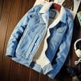 thumbnail image 2 of Fgnfyis Winter Jackets for Men Lined Denim Jacket Trucker Jean Jacket Winter Cowboy Coat Shearling Laminated Padded Coats for Men BU2 XXXL, 2 of 7