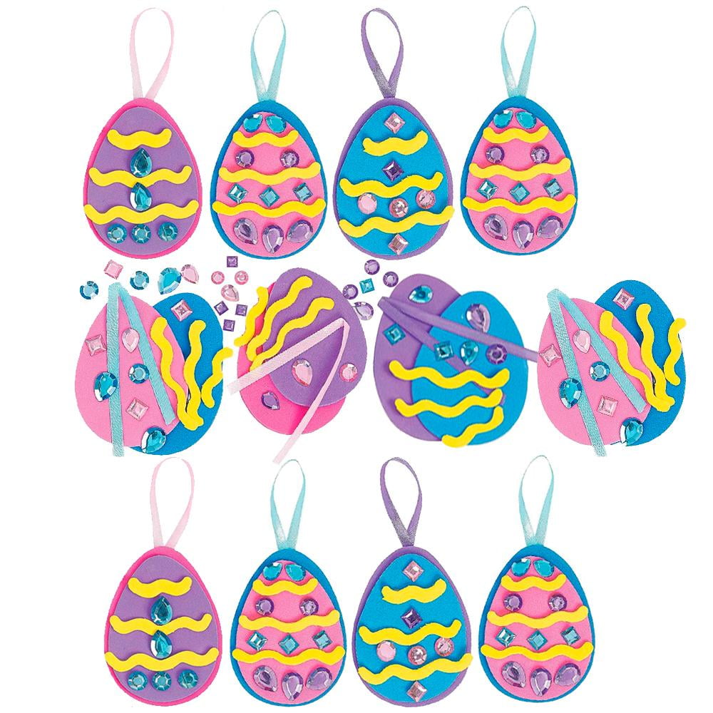 BestPysanky Set of 12 Foam Easter Egg Decorating Kits 3.75 Inches