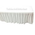 thumbnail image 3 of 4' Fitted Table Skirting Cover w/ Top Topper Single Pleated Wedding WHITE", 3 of 3
