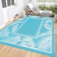thumbnail image 1 of Outdoor Rug ;x; Reversible Boho Plastic Straw Patio Deck Camping Rugs Indoor Outdoor Portable RV Mat Carpet for Outside Porch Balcony Backyard Beach Pool, 1 of 9