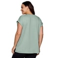 thumbnail image 2 of RBX Active Women's Plus Size French Terry V-Neck Short Sleeve Tunic Top, 2 of 4
