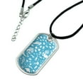 thumbnail image 2 of Blue Mermaid Pattern with Seashells Fish Manta Rays Ocean Military Dog Tag Pendant Necklace with Cord, 2 of 4