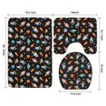 thumbnail image 2 of Astronaut and Rocket Black Pattern 3 Piece Bathroom Rug Set, Non Slip Absorbent Bath Mats with U-Shaped Contour Rug and Toilet Lid Cover, 2 of 3