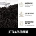 thumbnail image 4 of Bath Rug 24x17, Thick Soft Absorbent Chenille, Rubber Backing Quick Dry Microfiber Mats, Machine Washable Rugs for Shower Floor, Bathroom Runner Bathmat Accessories Decor, Black, 4 of 6