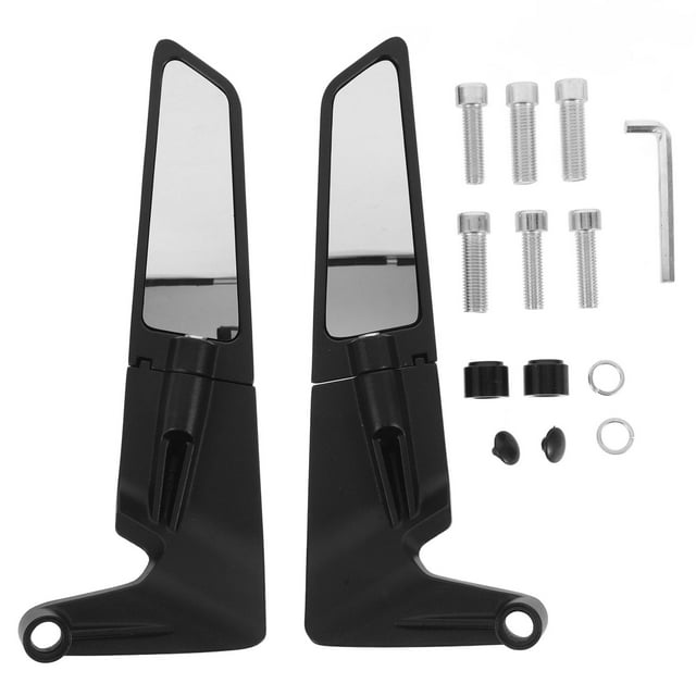 1 Set Universal Motorcycle Mirrors Adjustable 360° Rotating Rear View Mirror Wind Wing Side Mirror for Street Bike Dirt Bike ATV Scooter