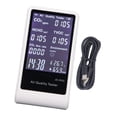 thumbnail image 2 of Monitor De Calidad Del Aire, Medidor De Humedad Y Temperatura Interior Pantalla Digital 7 En 1 Alarma Automática Detector De Aire De Escritorio Probador De Temperatura Y Humedad Para El Hogar Interior, 2 of 8