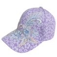 thumbnail image 2 of HuangHuanChen Women's Baseball Cap Summer Lace Style Mesh Back Sun Hat Running Cap Floral Baseball Cap Cotton Dad Hat Adjustable Ball Cap for Women Purple One Size, 2 of 6