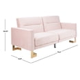 thumbnail image 4 of SAFAVIEH Tribeca Foldable Sofa Bed Blush / Brass, 4 of 7
