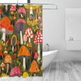 thumbnail image 2 of Yayeee Shower Curtain with Hooks 72"x72" Waterproof Fabric Bathroom Hanging Decor, Vibrant Mushroom, 2 of 5