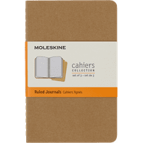 Moleskine Cahier Journals (Set of 3), Pocket (3.5" x 5.5"), Ruled, Kraft Brown