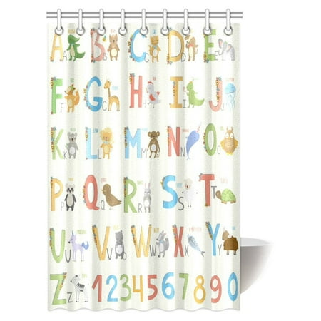 Pop Cute Zoo For Girls Boys Kids Baby Educational Shower Curtain
