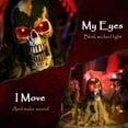 thumbnail image 3 of Halloween Animated Skeleton with Glowing LED Eyes, Animatronic Halloween Decorations, Battery Operated, 3 of 6