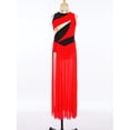 thumbnail image 2 of Moggemol Robe de Danse Sans Manches pour Filles Robe de Danse Contemporaine Fendue Longue Jupe Rouge 10, 2 of 7