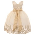 thumbnail image 2 of Big Girls Lace Embroidery Sash Wedding Birthday Party Flower Girl Dress Taupe 14 (C17B12), 2 of 5