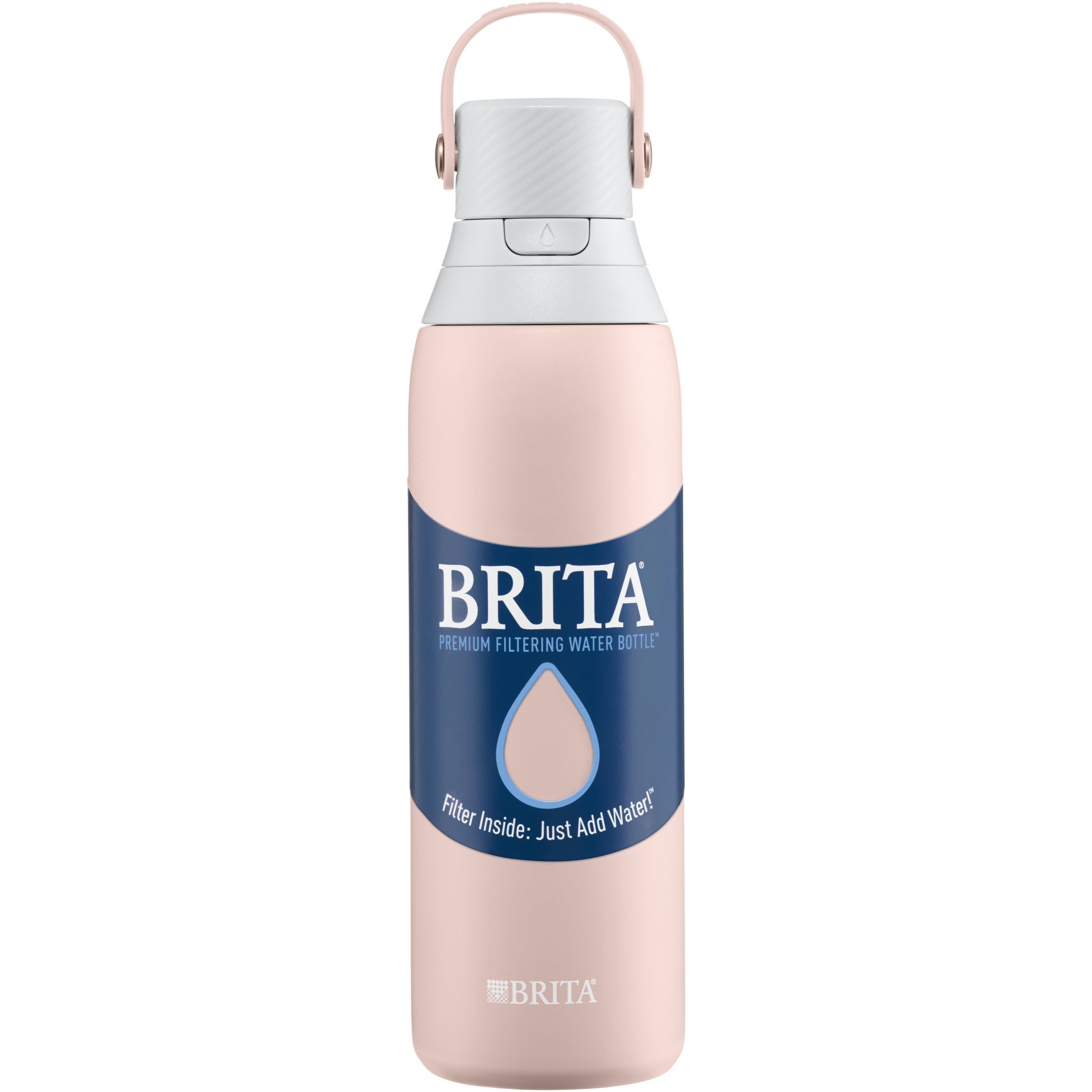Brita Insulated Filtered Water Bottle with Straw, Reusable, Stainless Steel  Metal, Rose, 32 Ounce